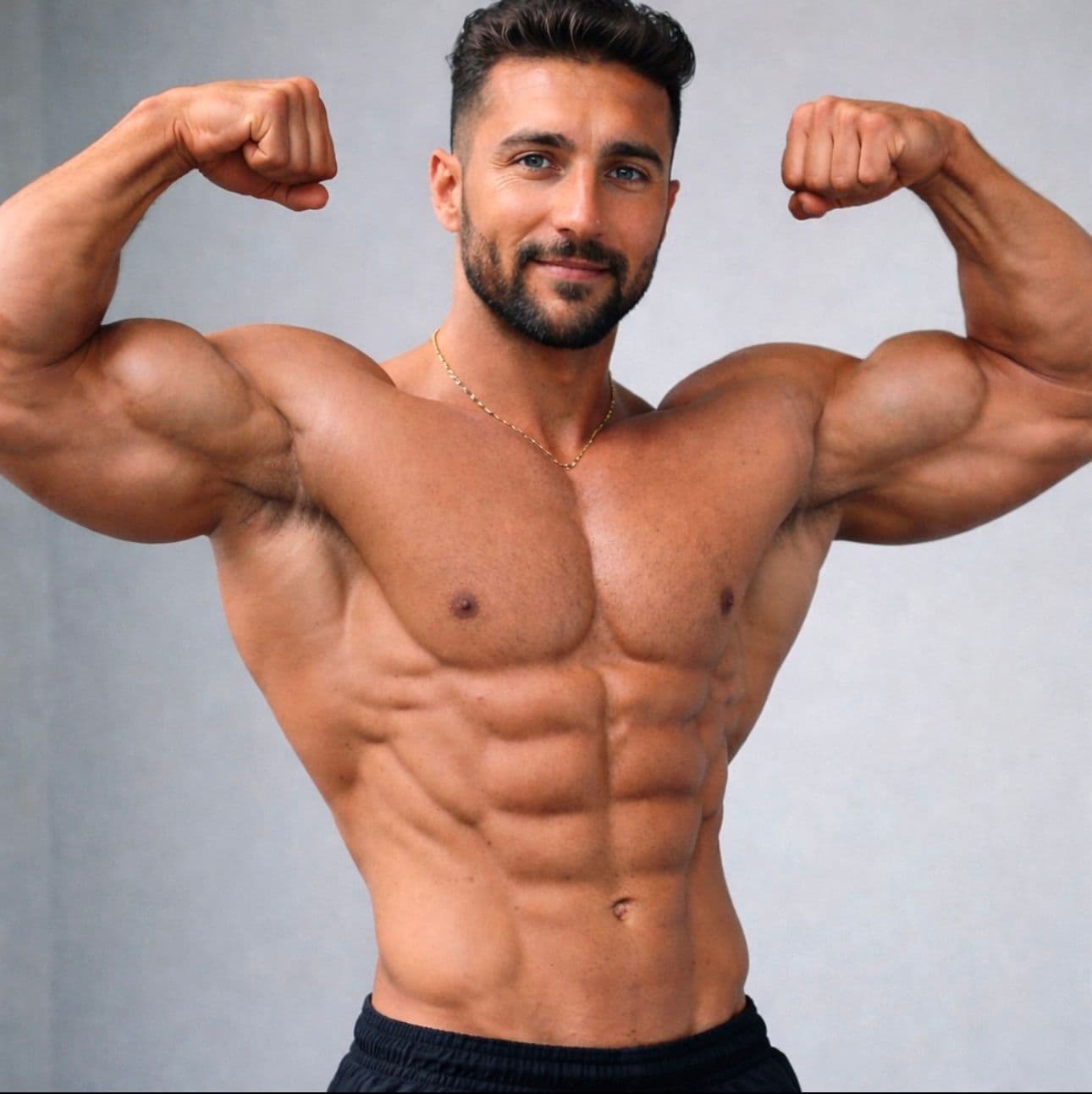 Leo flexing — shredded physique
